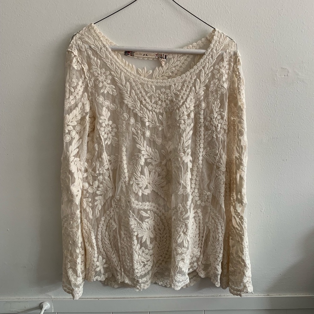 Lace/sheer shirt